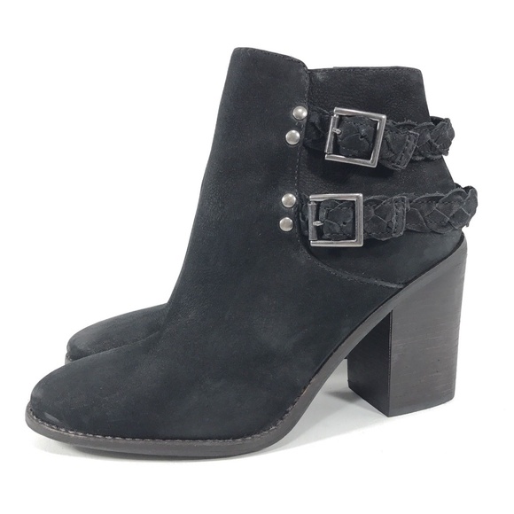 Steve Madden Ankle Boots Tender Suede Braid Buckle - Picture 2 of 8